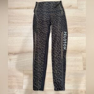 Peloton Black and Brown Animal Print Leggings